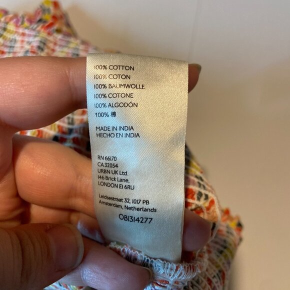 Anthropologie Maeve Women M Fitted Smocked Tank Top Colorful Cropped Summer Fun - Picture 5 of 8